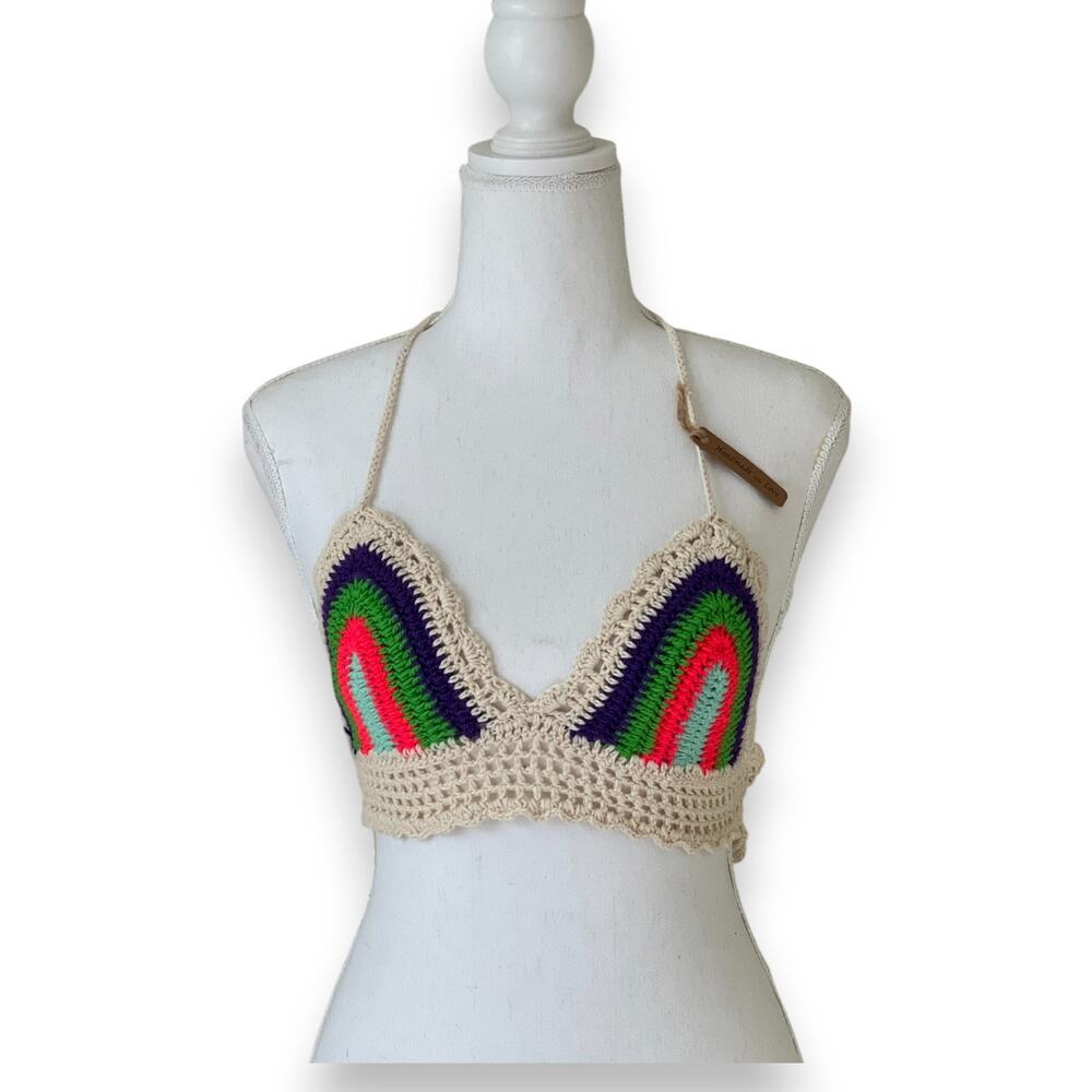 Handmade Crochet Halter Crop Top! - Size S